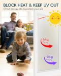 Dwersty Frosted Glass Window Privacy Film Decorative, Bathroom Window Privacy Film for Glass Windows Cover, Static Cling, Removable, Reusable, Anti-UV, Anti-Glare, Heat Blocking, 17.5 by 78.74 inch