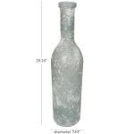 Deco 79 Recycled Glass Handmade Decorative Vase Frosted Spanish Bottle Centerpiece Vase, Flower Vase for Home Decoration 7" x 7" x 29", Clear