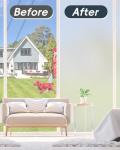 Dwersty Frosted Glass Window Privacy Film Decorative, Bathroom Window Privacy Film for Glass Windows Cover, Static Cling, Removable, Reusable, Anti-UV, Anti-Glare, Heat Blocking, 17.5 by 78.74 inch