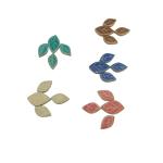 1.1LB 3 Size Ceramic Leaf-Shaped Mosaic Tiles,Mosaic Ceramics Pieces for DIY Crafts & Home Decoration (Ice-Crackle Navy Blue)