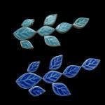 1.1LB 3 Size Ceramic Leaf-Shaped Mosaic Tiles,Mosaic Ceramics Pieces for DIY Crafts & Home Decoration (Ice-Crackle Navy Blue)
