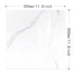 10-Pack Peel and Stick Wave White Marble Tiles (11.8" x 11.8") – 9.8 Sq. Ft. Waterproof PVC Shower & Backsplash Tiles for Bathroom, Kitchen, and Living Room – Self-Adhesive, Easy Installation