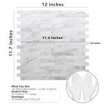 STICKGOO Peel and Stick Backsplash, PVC Wall Tiles Stick on Backsplash for Kitchen(10 Sheets, White Marble with Metal Silver)