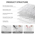 STICKGOO Peel and Stick Backsplash, PVC Wall Tiles Stick on Backsplash for Kitchen(10 Sheets, White Marble with Metal Silver)