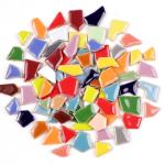 454g Petal Ceramic Mosaic Tiles for Crafts Art, Water Drop Flower Tiles Irregular Ceramic Tiles Bulk, 0.4 inch Square Glazed Porcelain for DIY Mosaic Craft Supplies (Small Irregular)