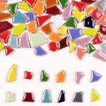 454g Petal Ceramic Mosaic Tiles for Crafts Art, Water Drop Flower Tiles Irregular Ceramic Tiles Bulk, 0.4 inch Square Glazed Porcelain for DIY Mosaic Craft Supplies (Small Irregular)