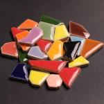 454g Petal Ceramic Mosaic Tiles for Crafts Art, Water Drop Flower Tiles Irregular Ceramic Tiles Bulk, 0.4 inch Square Glazed Porcelain for DIY Mosaic Craft Supplies (Small Irregular)