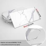 TUOKING 32-Pieces Marble Subway Tile Peel and Stick 4"x 8" White Stone Composite Waterproof Backsplash Wall Tiles for Kitchen, Bathroom, Fireplace(SJM-01-32PCS)