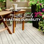 IDZO Wood Plastic Composite Deck Tiles Set of 10, Sustainable FSC Composite Decking Resist Rust, Water, Weather, Easy to DIY & Maintain, Ideal for Patios, Balconies, Rooftops, Decks - Grey