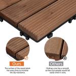 Yaheetech 55pcs Patio Deck Tiles Interlocking Wood Composite Deck Wooden Flooring Deck Tiles 12 x 12in Fir Wood Indoor&Outdoor, Brown