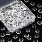 Hicarer 220 Pcs Clear Glass Cabochons Round Transparent Glass Cabochon Dome Tiles for DIY Crafts, Necklace Pendant and Jewelry Making(12 mm)