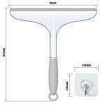 Shower Squeegee for Glass Shower Doors Bathroom Tile Mirror – Streak-Free Silent Window Cleaner with Non-Slip Handle and Adhesive Hook for Car and Home Cleaning
