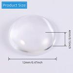Hicarer 220 Pcs Clear Glass Cabochons Round Transparent Glass Cabochon Dome Tiles for DIY Crafts, Necklace Pendant and Jewelry Making(12 mm)