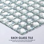 Geetery 10 Sheets 12 x 12 Inches Mirror Glass Mosaic Tile Crystal Diamond Tile for Kitchen Backsplash Bathroom Wall Pool DIY