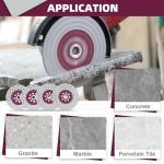 QUEFORET 4-1/2 Inch (115mm) Diamond Cutting Grinding Disc - Saw Blade for Cutting and Polishing Granite Marble Concrete Porcelain Tile, 5/8-11 Flange for Angle Grinder