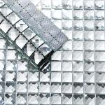 Geetery 10 Sheets 12 x 12 Inches Mirror Glass Mosaic Tile Crystal Diamond Tile for Kitchen Backsplash Bathroom Wall Pool DIY