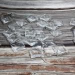 Hitefu 44PCS Square Glass Cabochons, Flat Back Clear Transparent Dome Tiles, Transparent Glass Gems for Photo Pendant Jewelry Making, 25x25mm