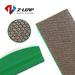Z-LEAP Diamond Hand Polishing Pads Arc Shape Back for Ceramic Porcelain Tile Glass Jade Stone Granite Marble Concrete Grit Mix 4Pcs