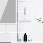 Shower Squeegee for Glass Shower Doors Bathroom Tile Mirror – Streak-Free Silent Window Cleaner with Non-Slip Handle and Adhesive Hook for Car and Home Cleaning