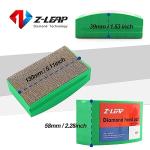 Z-LEAP Diamond Hand Polishing Pads Arc Shape Back for Ceramic Porcelain Tile Glass Jade Stone Granite Marble Concrete Grit Mix 4Pcs