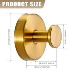 Fenas Suction Cup Hooks for Shower No-Drill Bathroom Hooks for Towels, Robes, Loofah Mountable on Bathroom Walls, Kitchen, Glass, Mirrors, Tile and Smooth,Non-Porous Surfaces (2 Pack, Brushed Gold)