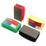 Z-LEAP Diamond Hand Polishing Pads Arc Shape Back for Ceramic Porcelain Tile Glass Jade Stone Granite Marble Concrete Grit Mix 4Pcs