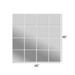 Delma Home Gym Mirrors, 12'' x 12'' Glass Mirror Tiles (16 PCS), Square Large Wall Mirror for Home Gym, Bedroom, Door,Bathroom, Frameless Mirror Sets
