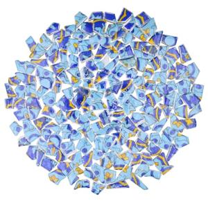 Yuvori 1.1 lbs Modern Abstract Geometric Irregular Porcelain Mosaic Tiles, DIY Handmade, Bathroom, Living Room, Kitchen Backsplash, Outdoor (04, Small)