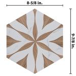 Llama Flower Loire Noce 8-5/8" x 9-7/8" Porcelain Floor and Wall Tile
