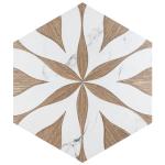 Llama Flower Loire Noce 8-5/8" x 9-7/8" Porcelain Floor and Wall Tile