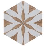 Llama Flower Loire Noce 8-5/8" x 9-7/8" Porcelain Floor and Wall Tile