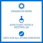 TriNova Granite Cleaner & Polish Gallon Refill for Daily Use - Made in USA, Enhances Shine, Streak-Less - for Counter-Tops, Marble, Stone, Bathroom Tile Kitchen, & Islands - 18 fl oz