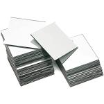 Bright Creations Mini Mirror Tiles - 3 in Square Silver Glass 50-Pack - Adhesive Mirror Tiles for DIY Crafts & Mosaic Art - Stick-On Wall Decor