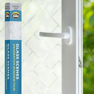 Gila® Glass Scenes Frosted Tiles Decorative Window Film DIY Static Cling, 3ft x 6.5ft (36in x 78in) (19.5 sq ft)
