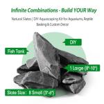 Hygger CO2 Natural Slate Stone Rocks for Aquascaping, Reptile Basking Platforms & Fish Tank Decor, Aquarium Bridge Design Kit: 8×3-6" +1×8-10" Slates (4.1-4.6 lbs)