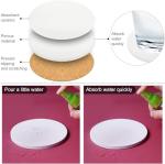Ceramic Tiles for Crafts, 50 Pack White Unglazed 4 Inch with 50 Pack Cork Backing Pads - Includes Square and Round Coasters for DIY Arts Craft Projects