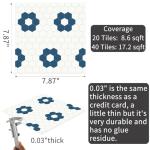 MORCART 20 Pack Peel and Stick Floor Tile, Removable Vinyl Flooring Waterproof 7.87" x 7.87" DIY Flooring for Bathroom, Kitchen, Fireplace, Pet House, Stairs, Bedrooms, Wall White Blue