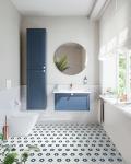 MORCART 20 Pack Peel and Stick Floor Tile, Removable Vinyl Flooring Waterproof 7.87" x 7.87" DIY Flooring for Bathroom, Kitchen, Fireplace, Pet House, Stairs, Bedrooms, Wall White Blue