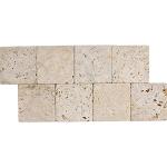 Squarefeet Depot 4x4 Tumbled Antiqued Travertine Wall & Floor Tiles (9 Pieces, 1 Sq Ft, Creamy Beige, Indoor & Outdoor)