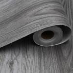Peel and Stick Floor Tile - 11.8" X 118" Grey Vinyl Flooring Roll, Wood Grain Textured with Waterproof, Slip-Resistant - for Bathroom, Rv