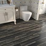Livelynine 18-Pack 6x36" Peel and Stick Floor Tile Black Reclaimed Wood Luxury Vinyl Plank Flooring Waterproof Dark Wood Floor Tiles for Bathroom Basement Self Adhesive Vinyl Flooring Planks Laminate