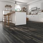 Livelynine 18-Pack 6x36" Peel and Stick Floor Tile Black Reclaimed Wood Luxury Vinyl Plank Flooring Waterproof Dark Wood Floor Tiles for Bathroom Basement Self Adhesive Vinyl Flooring Planks Laminate