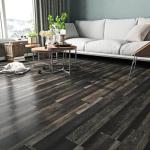 Livelynine 18-Pack 6x36" Peel and Stick Floor Tile Black Reclaimed Wood Luxury Vinyl Plank Flooring Waterproof Dark Wood Floor Tiles for Bathroom Basement Self Adhesive Vinyl Flooring Planks Laminate