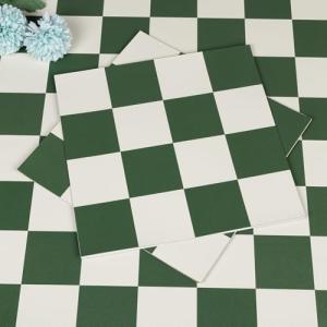 RomDeco Peel and Stick Floor Tile Waterproof, 20 Pcs Green and White Peel and Stick Flooring, 11.8in X 11.8in Easy to Install Vinyl Flooring for Bathroom Bedroom
