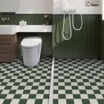 RomDeco Peel and Stick Floor Tile Waterproof, 20 Pcs Green and White Peel and Stick Flooring, 11.8in X 11.8in Easy to Install Vinyl Flooring for Bathroom Bedroom