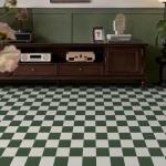 RomDeco Peel and Stick Floor Tile Waterproof, 20 Pcs Green and White Peel and Stick Flooring, 11.8in X 11.8in Easy to Install Vinyl Flooring for Bathroom Bedroom