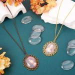 Beadthoven 20pcs Oval Clear Glass Dome Tiles - 30x40mm Cabochons for Blank Bezel Trays, Photo Cameo Pendant DIY Craft Jewelry Making