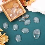 Beadthoven 20pcs Oval Clear Glass Dome Tiles - 30x40mm Cabochons for Blank Bezel Trays, Photo Cameo Pendant DIY Craft Jewelry Making