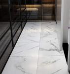 Livelynine White Peel and Stick Floor Tile Marble 12X12 Inch Waterproof Vinyl Floor Tile Stickers Peel and Stick Vinyl Flooring Sheet Kitchen Flooring Bedroom Bathroom Laminate Flooring Tiles,4 Pack