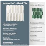Vamos Tile Peel and Stick Backsplash Seamless Tile for Kitchen and Bathroom,White and Glossy Wooden Marble PVC Mixed Light Gold Self Adhesive Fish Scale Metal Mosaic Tiles (10 Sheets)